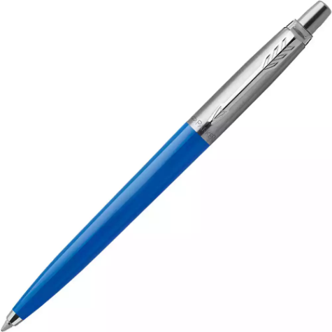 Picture of PARKER JOTTER ORIGINALS BALLPOINT PEN MEDIUM BLUE INK MEDIUM STAINLESS STEEL / BLUE TRIM