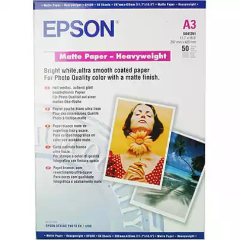 Picture of EPSON C13S041261 PREMIUM PRESENTATION PHOTO PAPER MATTE 167GSM A3 WHITE PACK 50