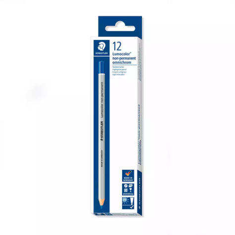 Picture of STAEDTLER 108 LUMOCOLOR NON-PERMANENT OMNICHROM PENCIL BLUE BOX 12