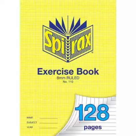 Picture of SPIRAX 110 EXERCISE BOOK 8MM RULED 70GSM A4 128 PAGE