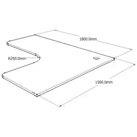 Picture of RAPIDLINE CORNER WORK TOP 1800 X 1500 X 700MM NATURAL WHITE