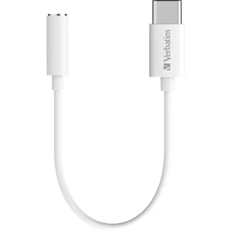 Picture of VERBATIM AUDIO JACK CABLE USB-C TO 3.5MM 100MM WHITE