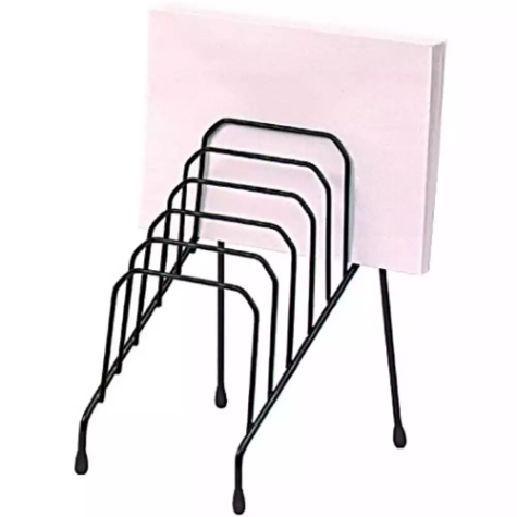 Picture of MARBIG STEP FILE WIRE ORGANISER RACK 6 SLOT SMALL BLACK