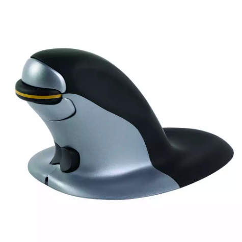 Picture of PENGUIN AMBIDEXTROUS VERTICAL MOUSE WIRELESS MEDIUM BLACK/GREY