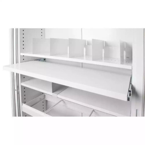 Picture of GO STEEL TAMBOUR DOOR CUPBOARD ADDITIONAL PULL OUT FILE SHELF 1200MM WHITE CHINA