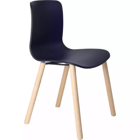 Picture of DAL ACTI CHAIR 4-LEG TIMBER FRAME NAVY BLUE POLYPROP SHELL