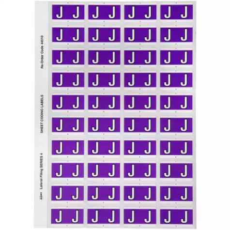 Picture of AVERY 44510 LATERAL FILE LABEL SIDE TAB COLOUR CODE J 25 X 42MM PURPLE PACK 240