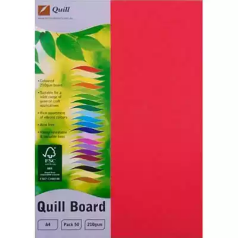 Picture of QUILL XL MULTIBOARD 210GSM A4 RED PACK 50