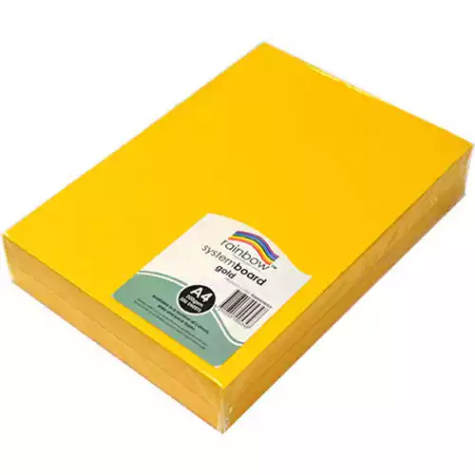 Picture of RAINBOW SYSTEM BOARD 200GSM A4 GOLD PACK 200