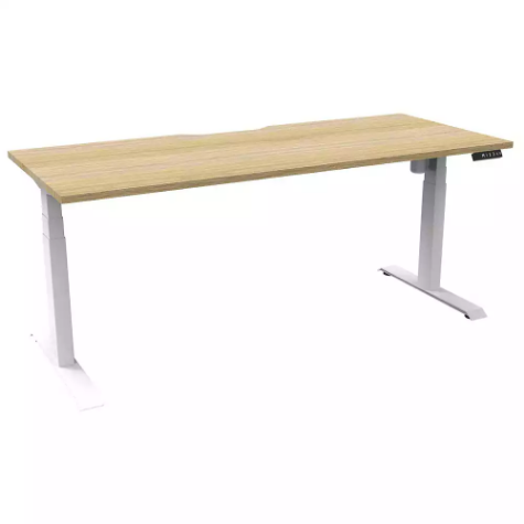 Picture of RAPIDLINE BOOST LIGHT SINGLE SIDED WORKSTATION 1800MM NATURAL OAK TOP / WHITE FRAME