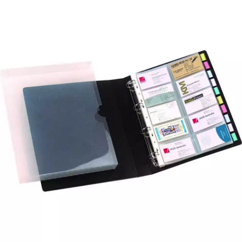 Picture of MARBIG BUSINESS CARD RING BINDER FILE 500 CAPACITY BLACK