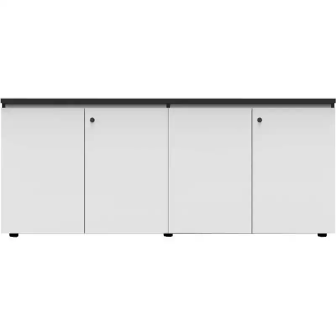 Picture of RAPID INFINITY DELUXE 4 SWING DOOR CUPBOARD 1800 X 450 X 730MM NATURAL WHITE LAMINATE BLACK RIGID EDGING