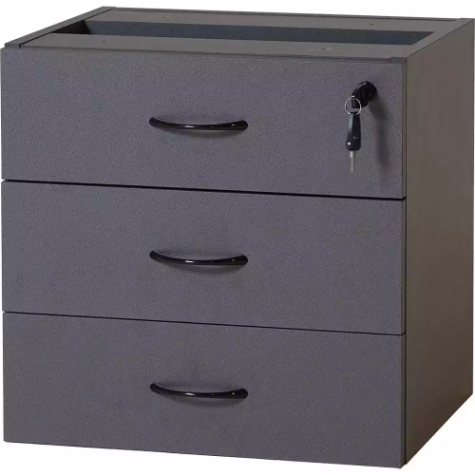 Picture of RAPID WORKER FIXED DESK RETURN PEDESTAL 3-DRAWER LOCKABLE 465 X 370 X 454MM IRONSTONE