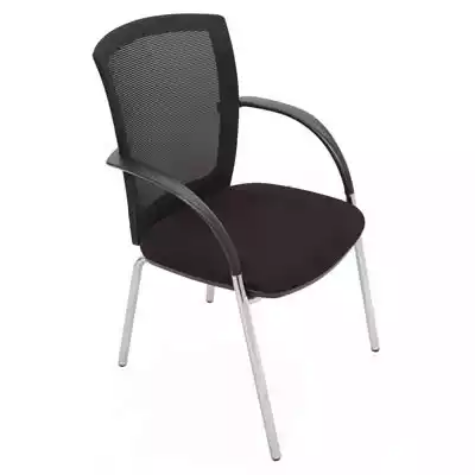 Picture of RAPIDLINE WMV VISITORS CHAIR 4-LEG MEDIUM MESH BACK ARMS BLACK