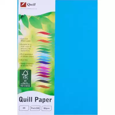 Picture of QUILL XL MULTIOFFICE COLOURED A4 COPY PAPER 80GSM MARINE BLUE PACK 500 SHEETS