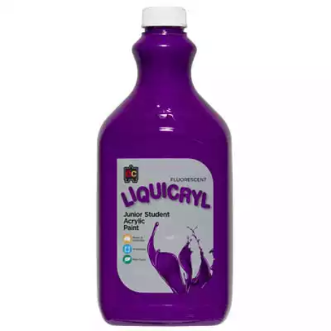 Picture of EDUCATIONAL COLOURS LIQUICRYL JUNIOR STUDENT FLURO PAINT 2 LITRE PURPLE