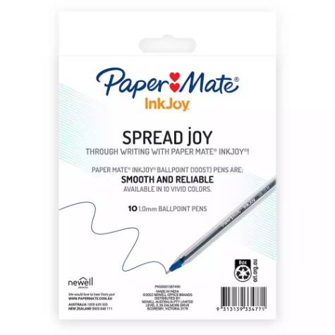 Picture of PAPERMATE INKJOY 100 BALLPOINT PENS MEDIUM ASSORTED BOX 10