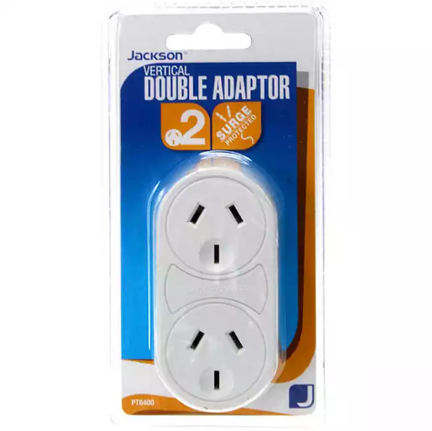 Picture of JACKSON POWER ADAPTOR SURGE PROTECTED DOUBLE VERTICAL WHITE