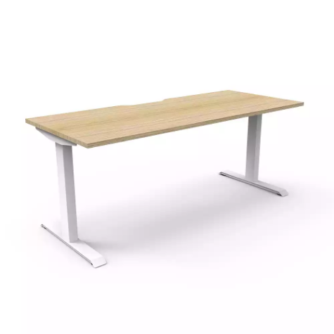 Picture of RAPIDLINE BOOST STATIC SINGLE SIDED WORKSTATION 1500MM NATURAL OAK TOP / WHITE FRAME