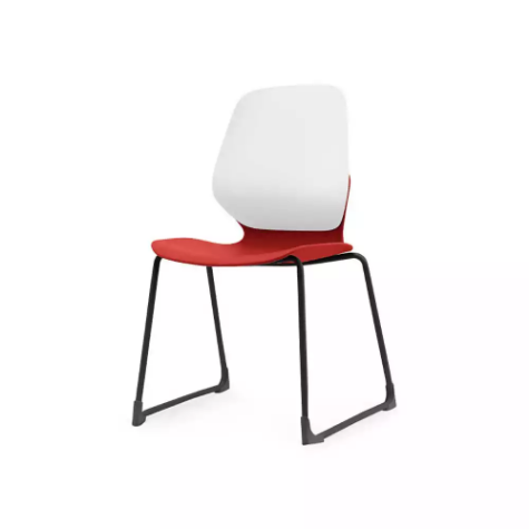 Picture of SYLEX KALEIDO CHAIR WHITE SLED FRAME RED SEAT