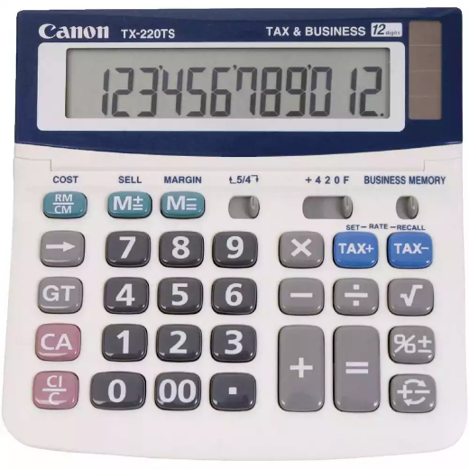 Picture of CANON TX-220TS DESKTOP CALCULATOR 12 DIGIT GREY