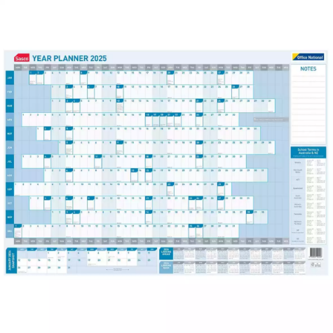 Picture of OFFICE NATIONAL ON10585 610 X 870MM SASCO YEAR PLANNER