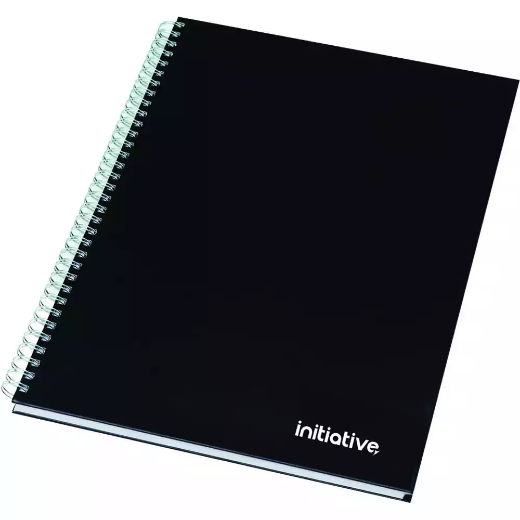 Picture of INITIATIVE TWINWIRE NOTEBOOK HARD COVER 160 PAGE A4 BLACK