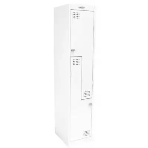 Picture of STEELCO PERSONNEL LOCKER 2 Z DOOR 380MM WHITE SATIN