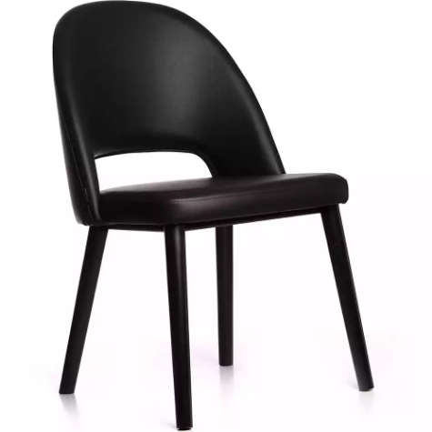 Picture of DURAFURN SEMIFREDDO CHAIR BLACK LEGS BLACK VINYL SEAT