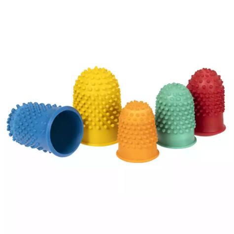 Picture of REXEL THIMBLETTES FINGER CONES ASSORTED SIZE AND COLOURS PACK 15