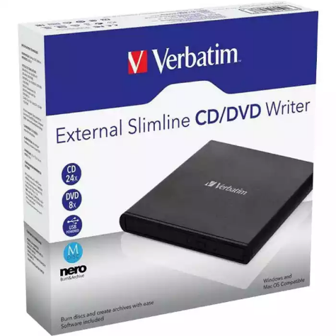 Picture of VERBATIM EXTERNAL SLIMLINE MOBILE CD/DVD WRITER