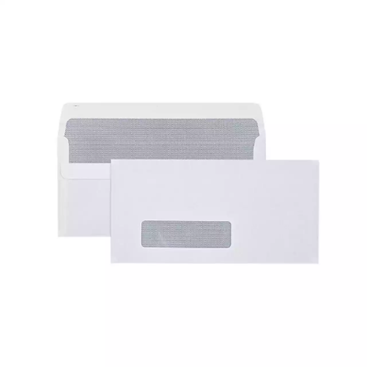 Picture of CUMBERLAND DL ENVELOPES SECRETIVE WALLET WINDOWFACE SELF SEAL 80GSM 110 X 220MM WHITE BOX 500