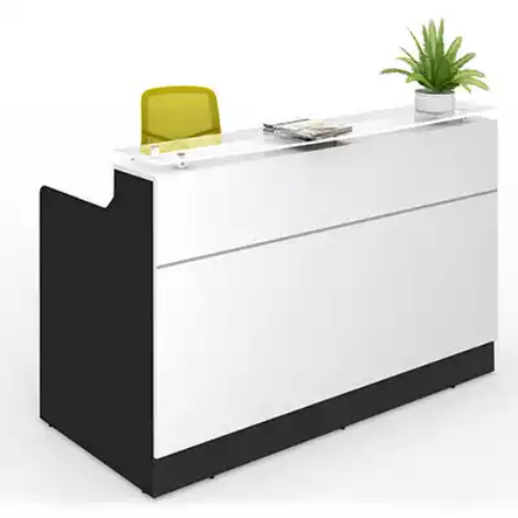 Picture of CLASSIC RECEPTION COUNTER 1800 X 850 X 1150MM WHITE/BLACK