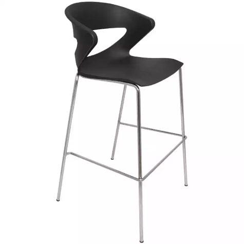 Picture of RAPIDLINE TAURUS POLY BARSTOOL CHROME BASE BLACK