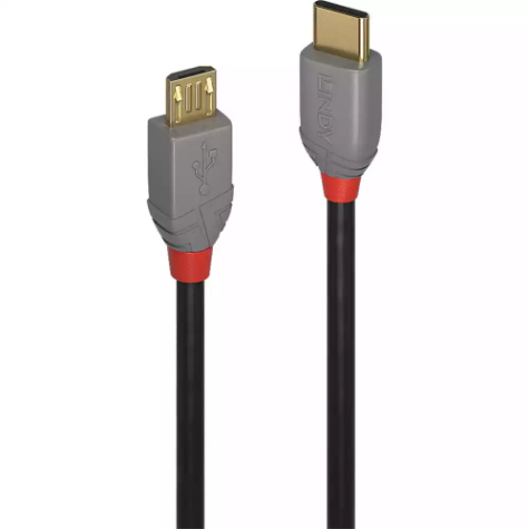 Picture of LINDY 36891 ANTHRA LINE USB-C 2.0 TO MICRO-B CABLE 1M BLACK