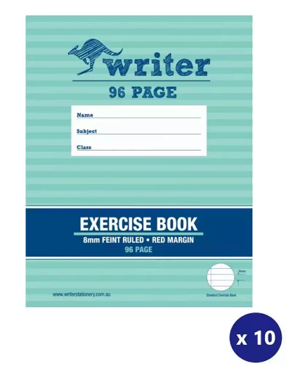 Picture of WRITER EXERCISE BOOK FEINT RULED 8MM 60GSM 96 PAGE 225 X 175MM