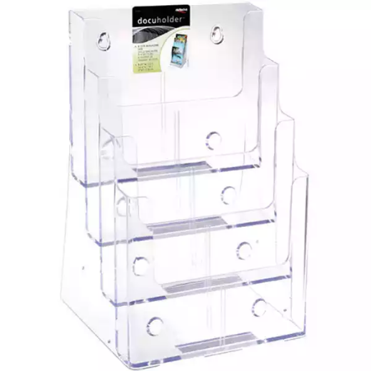 Picture of DEFLECTO BROCHURE HOLDER 4 POCKE 4-TIER A4 CLEAR