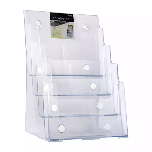 Picture of DEFLECTO BROCHURE HOLDER 4 POCKE 4-TIER A4 CLEAR