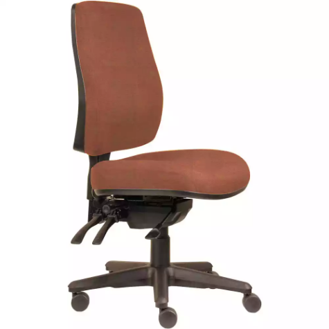 Picture of ERGOSELECT SPARK ERGONOMIC CHAIR HIGH BACK 3 LEVER SEAT SLIDE BLACK NYLON BASE BRICK