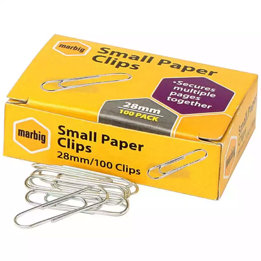 Picture of MARBIG PAPER CLIP SMALL 28MM BOX 100