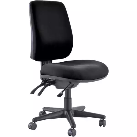 Picture of BURO ROMA TASK CHAIR HIGH BACK 3-LEVER SEAT SLIDE JETT FABRIC BLACK