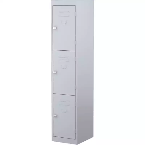 Picture of STEELCO PERSONNEL LOCKER 3 DOOR 380MM SILVER GREY