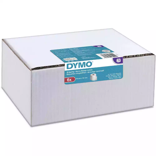 Picture of DYMO 99014 LW SHIPPING LABELS 54 X 101MM WHITE ROLL 220 BOX 6