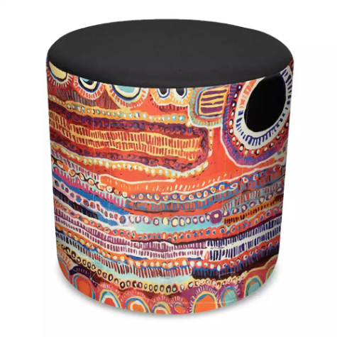 Picture of ORANGE DUST SPECTRUM EVA ROUND OTTOMAN 450 X 450 X 450MM OPAL BLACK