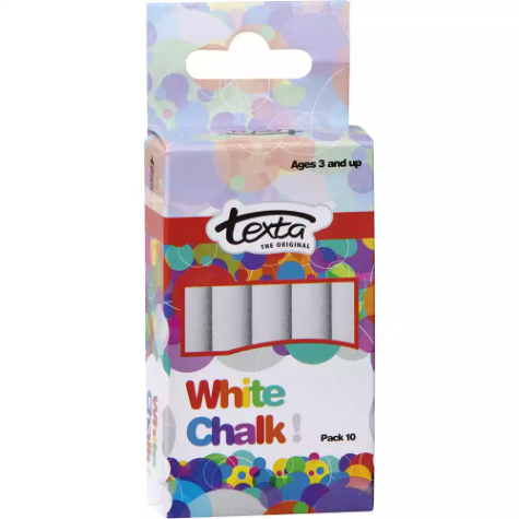 Picture of TEXTA CHALK DUSTLESS WHITE PACK 10