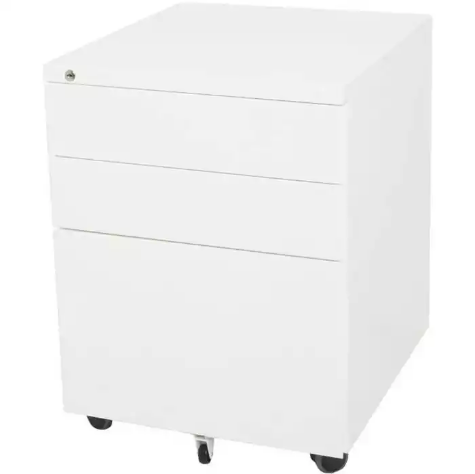 Picture of GO STEEL MOBILE PEDESTAL STEEL 3-DRAWER LOCKABLE 460 X 472 X 610MM WHITE CHINA