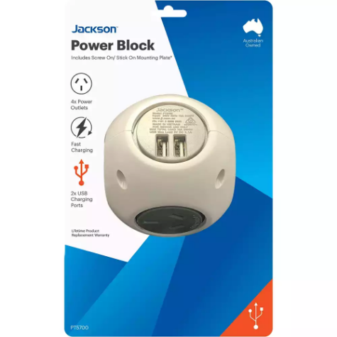 Picture of JACKSON POWER BLOCK 4 OUTLET WITH USB OUTLETS