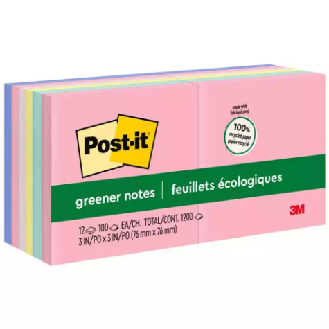 Picture of POST-IT 654-RP-A NOTES 76 X 76MM RECYCLED SWEET SPRINKLES COLLECTION PACK 12