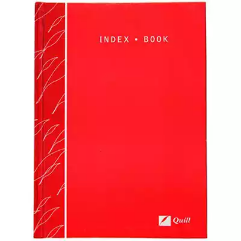 Picture of QUILL INDEX BOOK HARDCOVER 160 PAGE 70GSM A5 RED