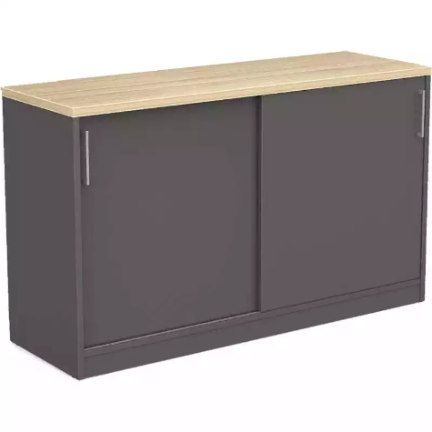 Picture of EKOSYSTEM CREDENZA 1200 X 400 X 720MM NEW OAK/CHARCOAL